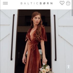 Baltic Born Meghan Velvet Wrap Maxi Dress- Spice